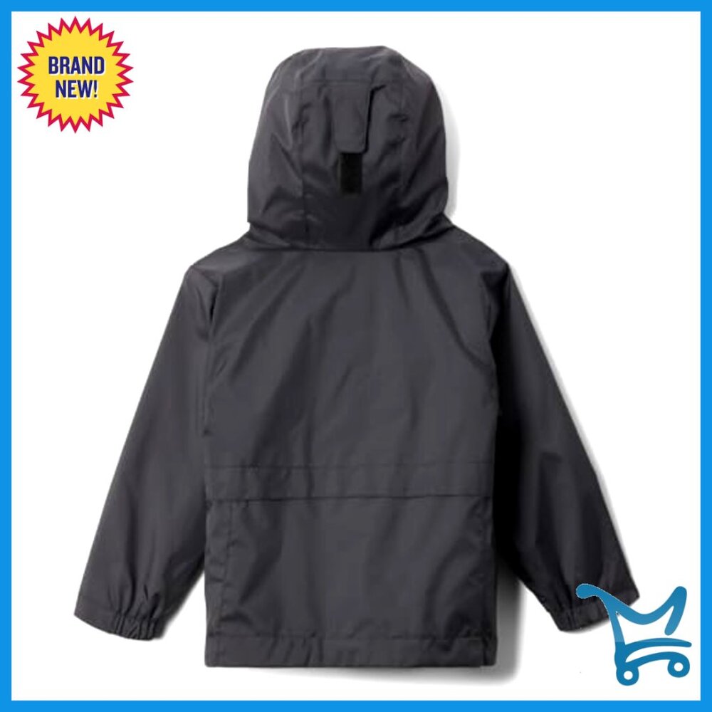 Girls Waterproof Fleece-Lined Rain Jacket with Adjustable Hood - Picture 5 of 6